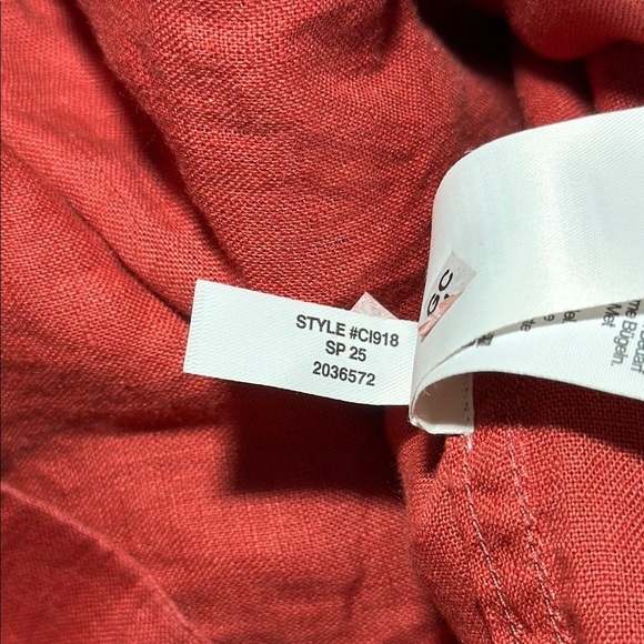 J Crew Linen Cabana Midi dress in Red sand CI918 - Picture 9 of 9